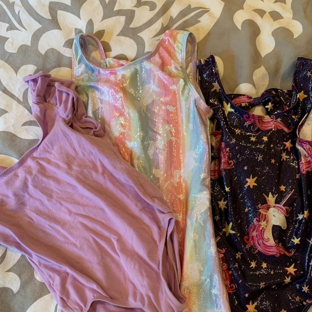 Size 7/8 Unicorn Leotard Bundle - good condition